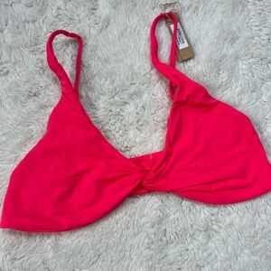 Skims Women's Twist Bralette Pink Soft Casual Loungewear Top, Size L # 442